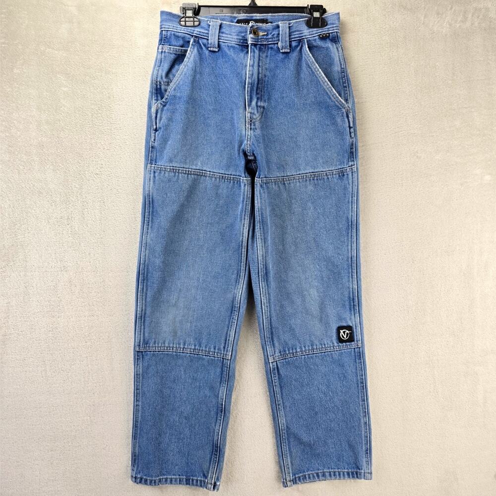 Vintage Vans Rowan Loose Fit Double Knee Jeans Mens 28x29 Blue Skate Y2K Grunge